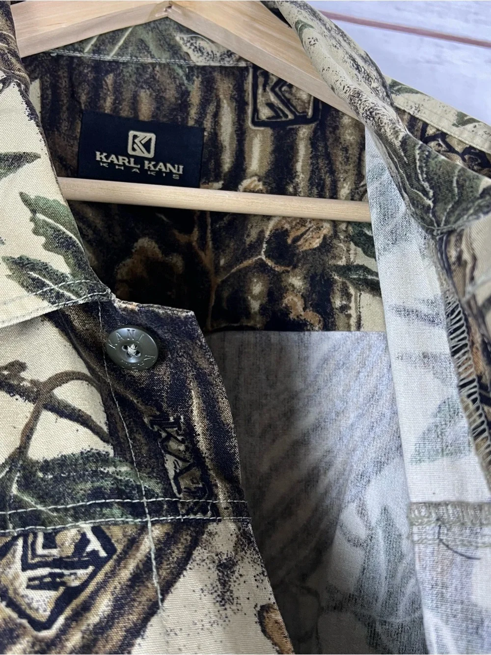 Vintage Karl Kani Khakis Button Jacket Mens XL Camo Hip Hop 90s